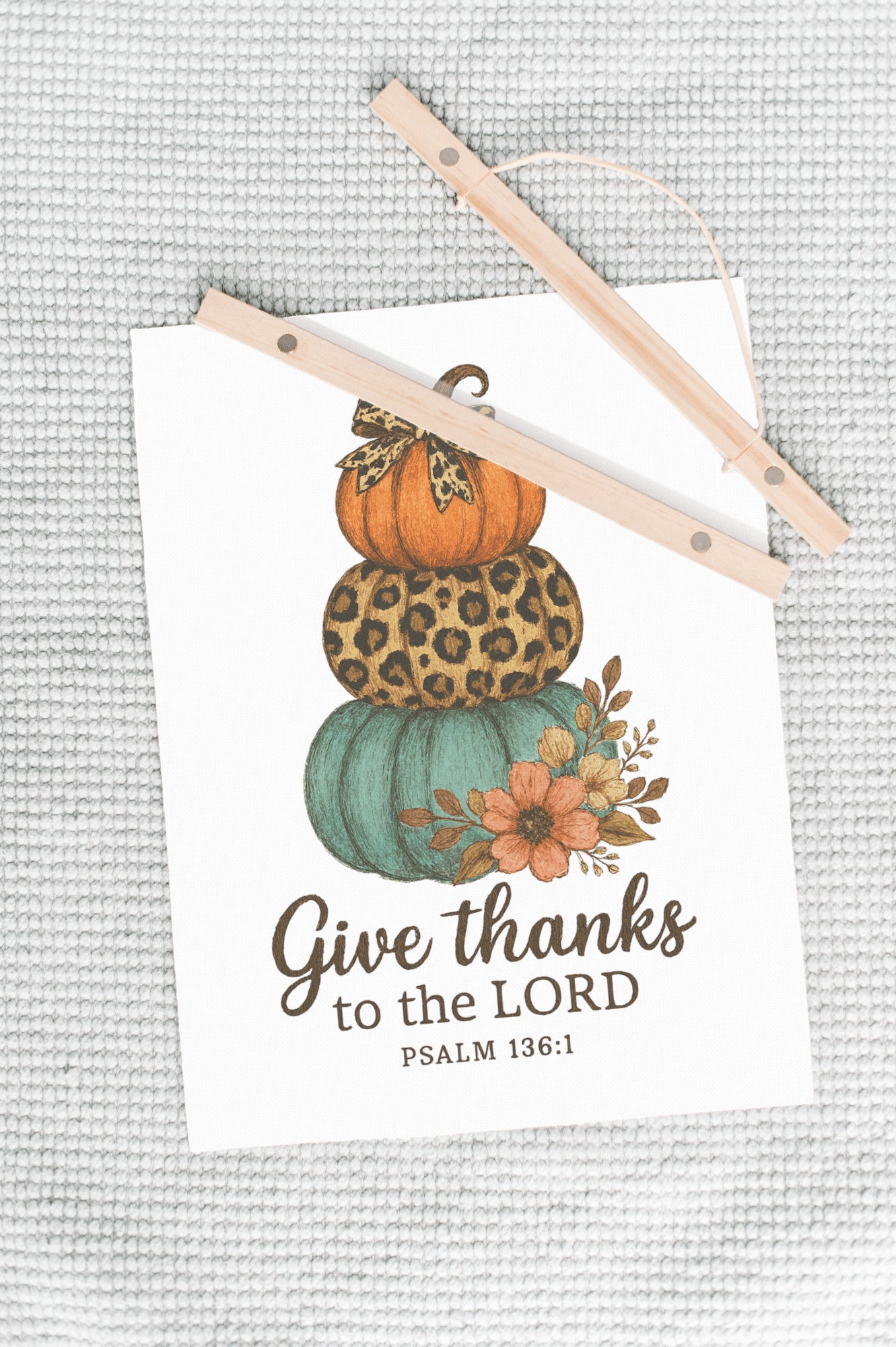 Pumpkins Fall Art Print, Thanksgiving Hanging Canvas