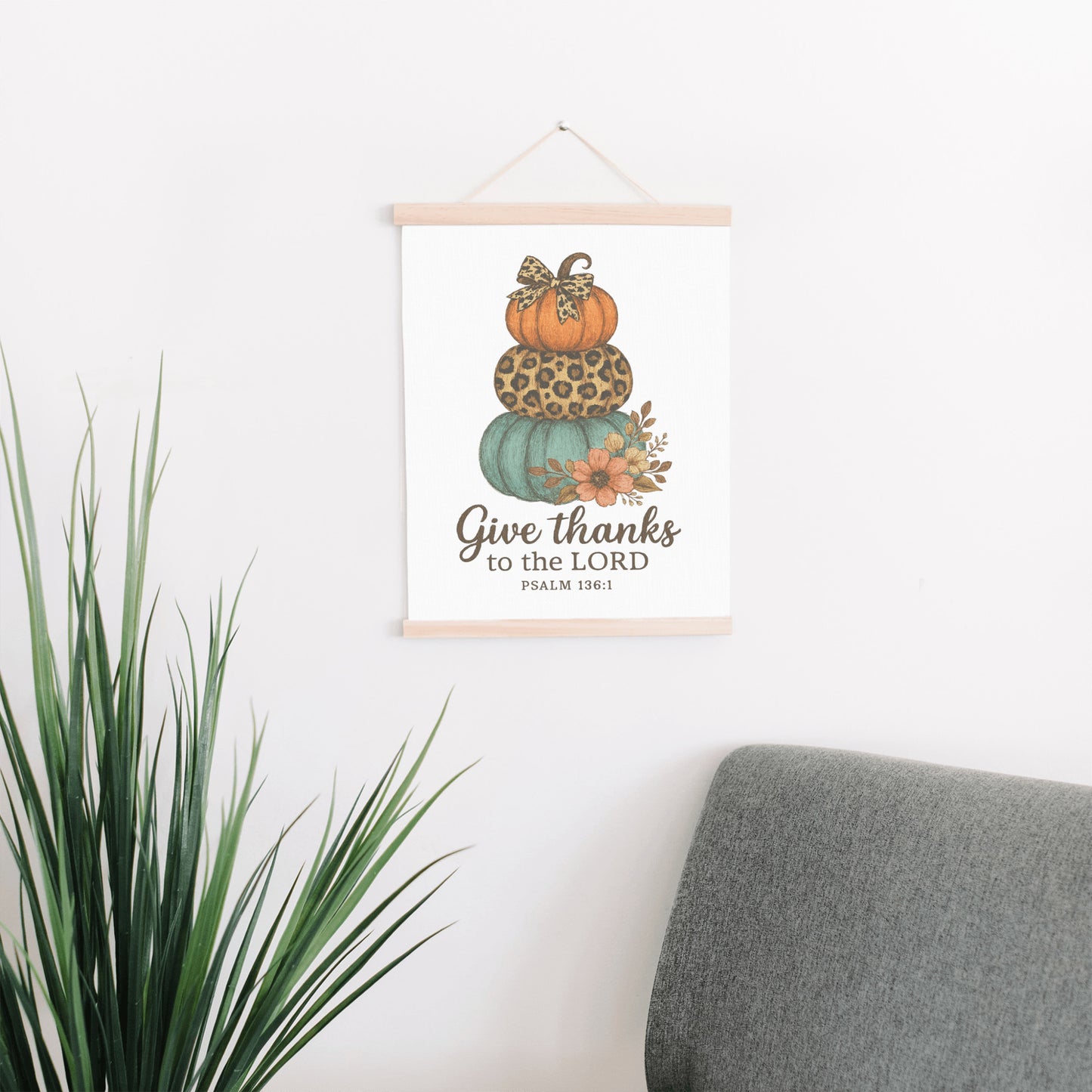 Pumpkins Fall Art Print, Thanksgiving Hanging Canvas