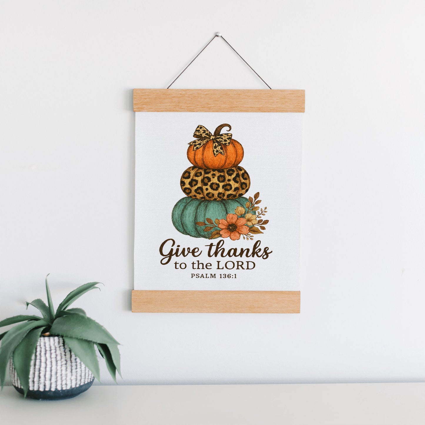 Pumpkins Fall Art Print, Thanksgiving Hanging Canvas
