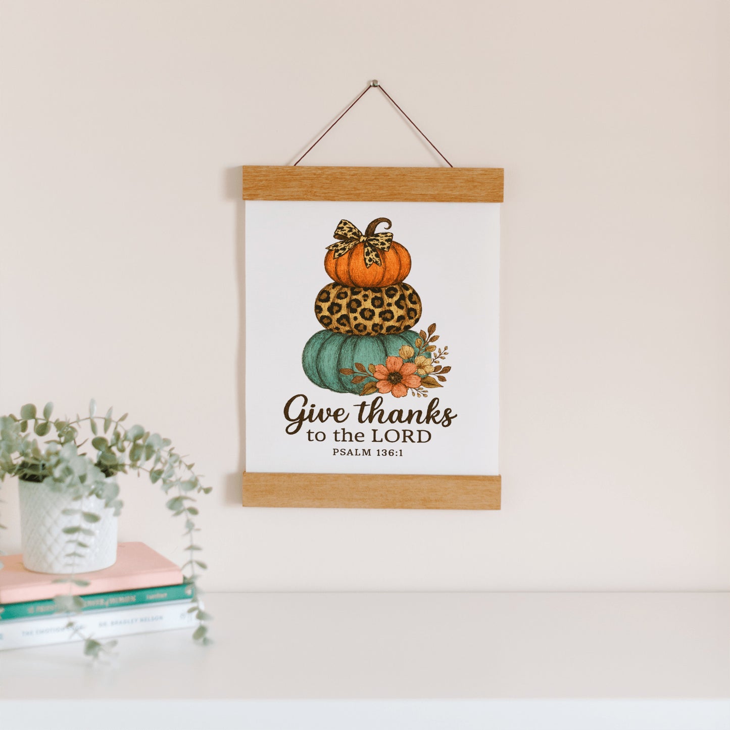 Pumpkins Fall Art Print, Thanksgiving Hanging Canvas