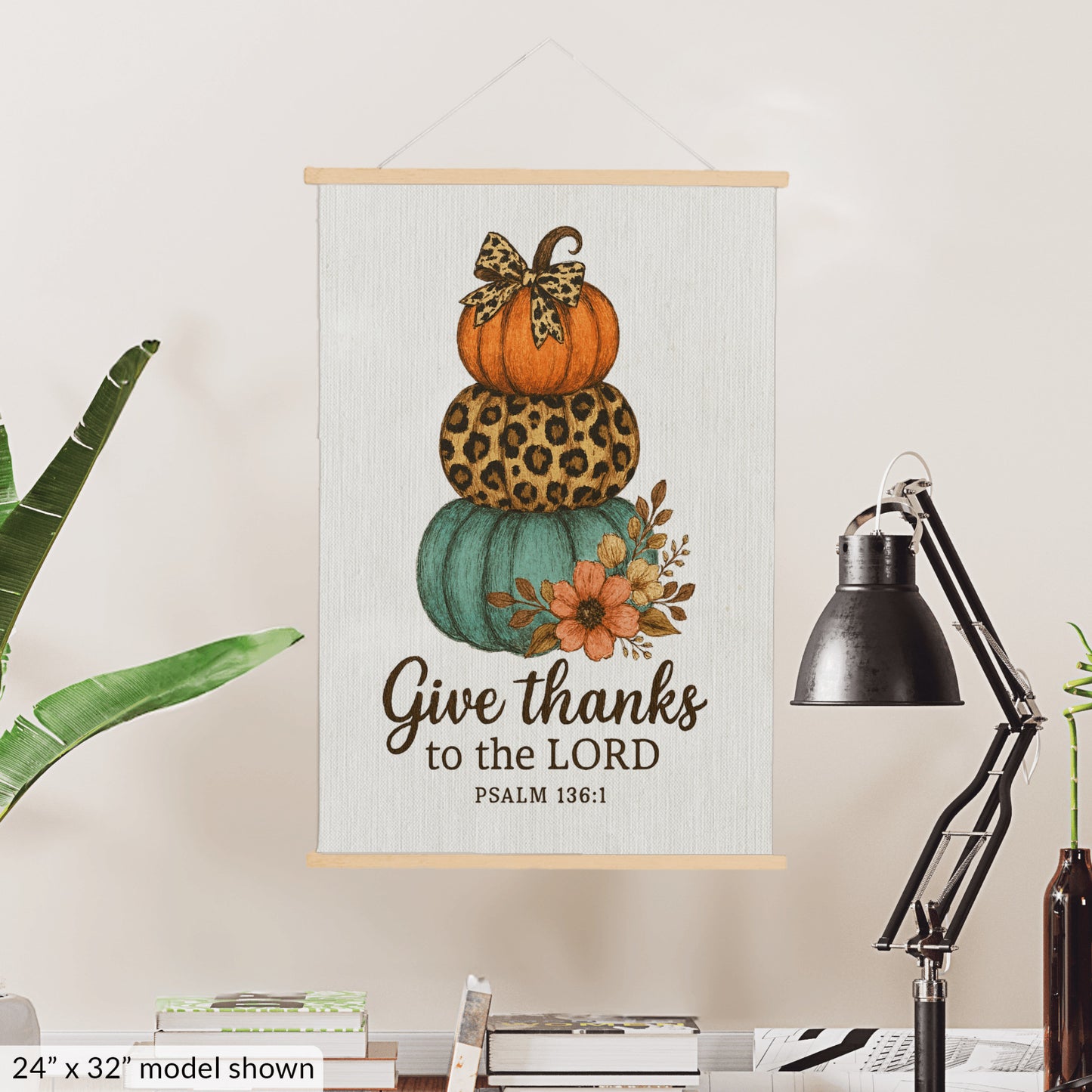 Pumpkins Fall Art Print, Thanksgiving Hanging Canvas