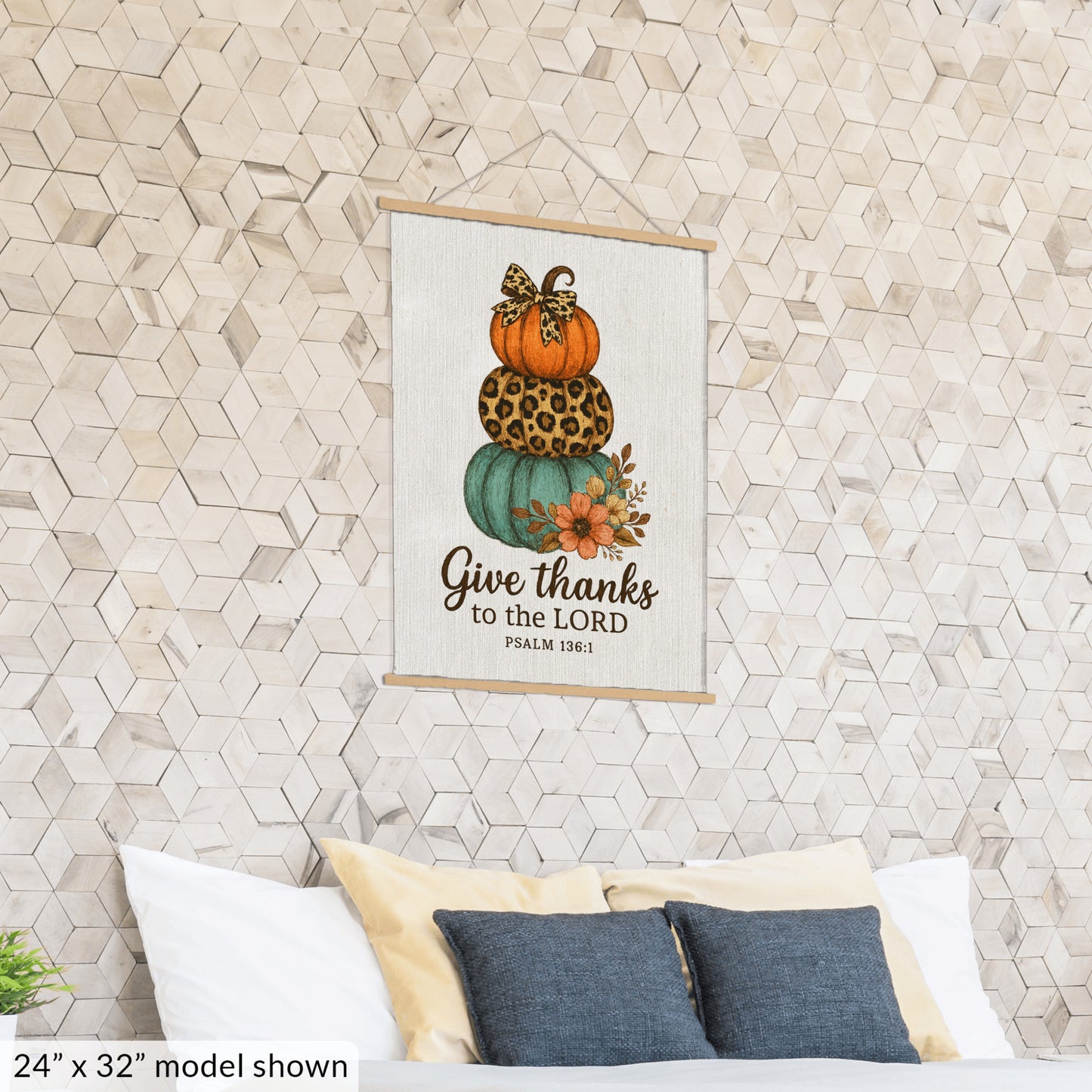 Pumpkins Fall Art Print, Thanksgiving Hanging Canvas