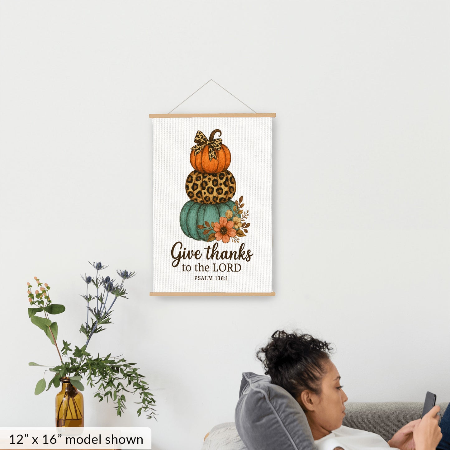 Pumpkins Fall Art Print, Thanksgiving Hanging Canvas