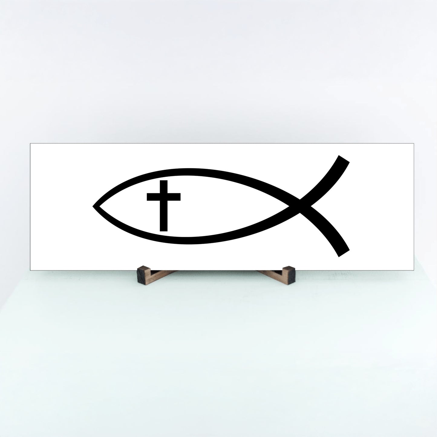 Christian Fish Cross Sign, Modern Christianity Decor