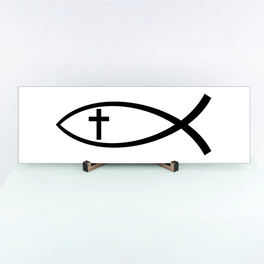Christian Fish Cross Sign, Modern Christianity Decor