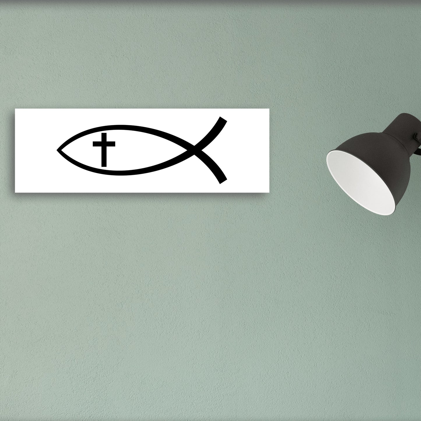 Christian Fish Cross Sign, Modern Christianity Decor