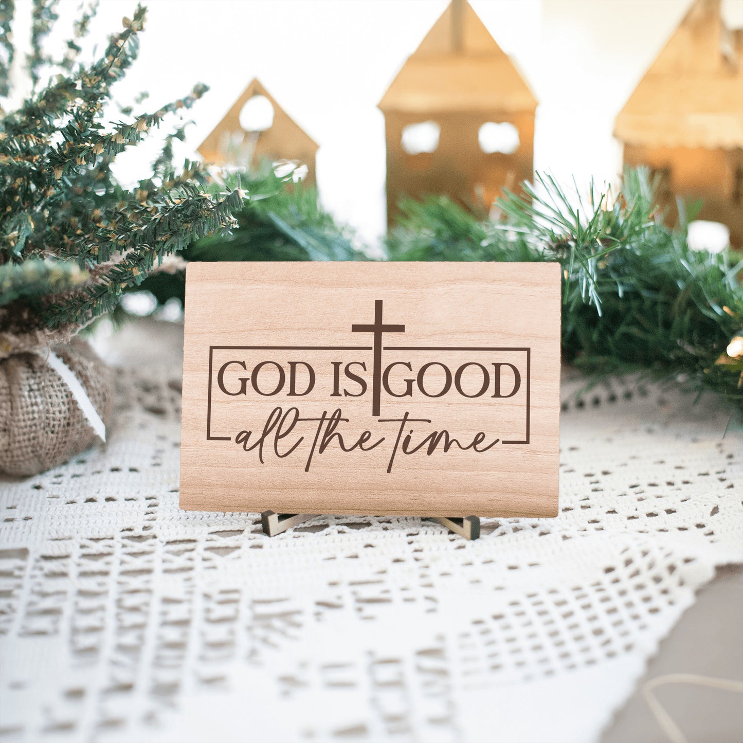 Christian Gift, God is Good Wooden Sign