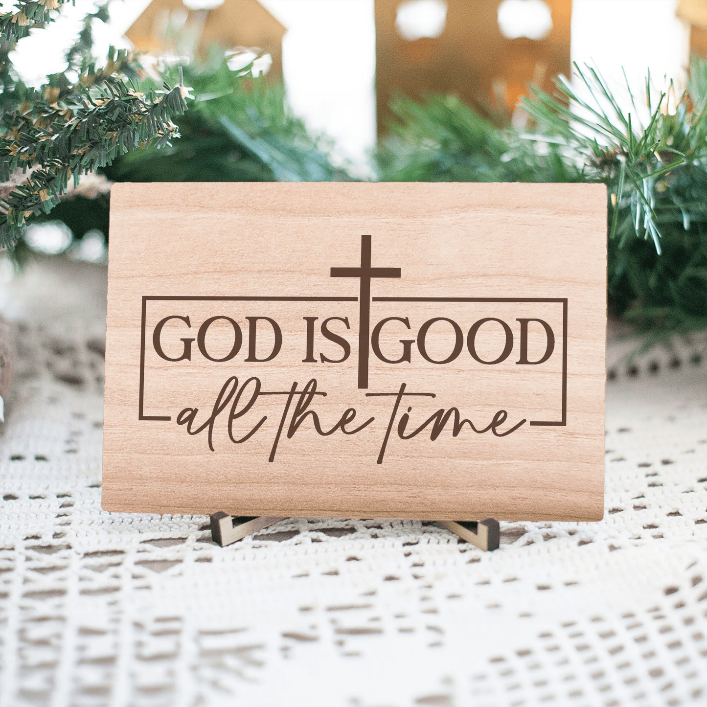 Christian Gift, God is Good Wooden Sign