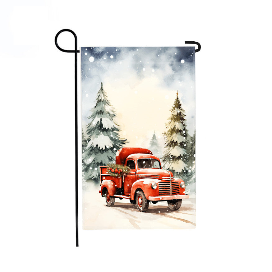 Christmas Red Truck, Holiday Garden Flag