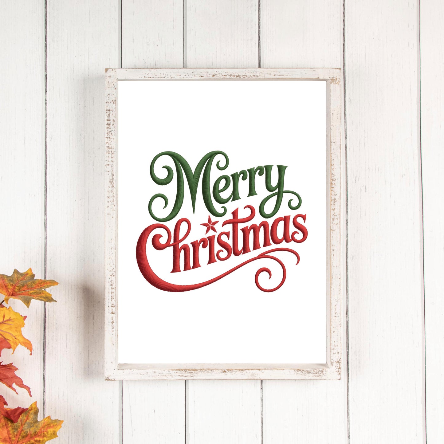 Merry Christmas Sign, Red Green Holiday Decor