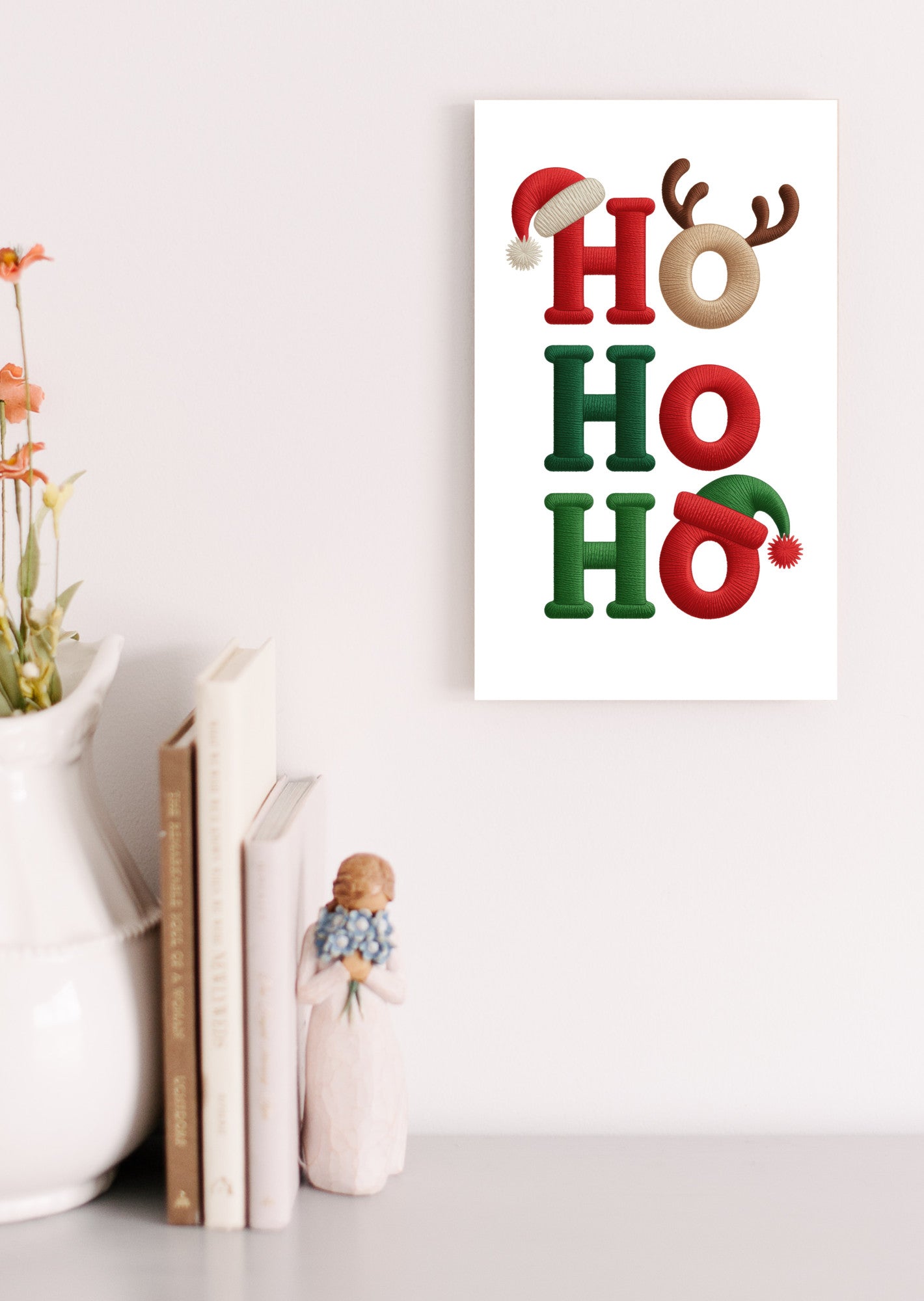 Christmas HO HO HO Decor, Santa Claus Art Print