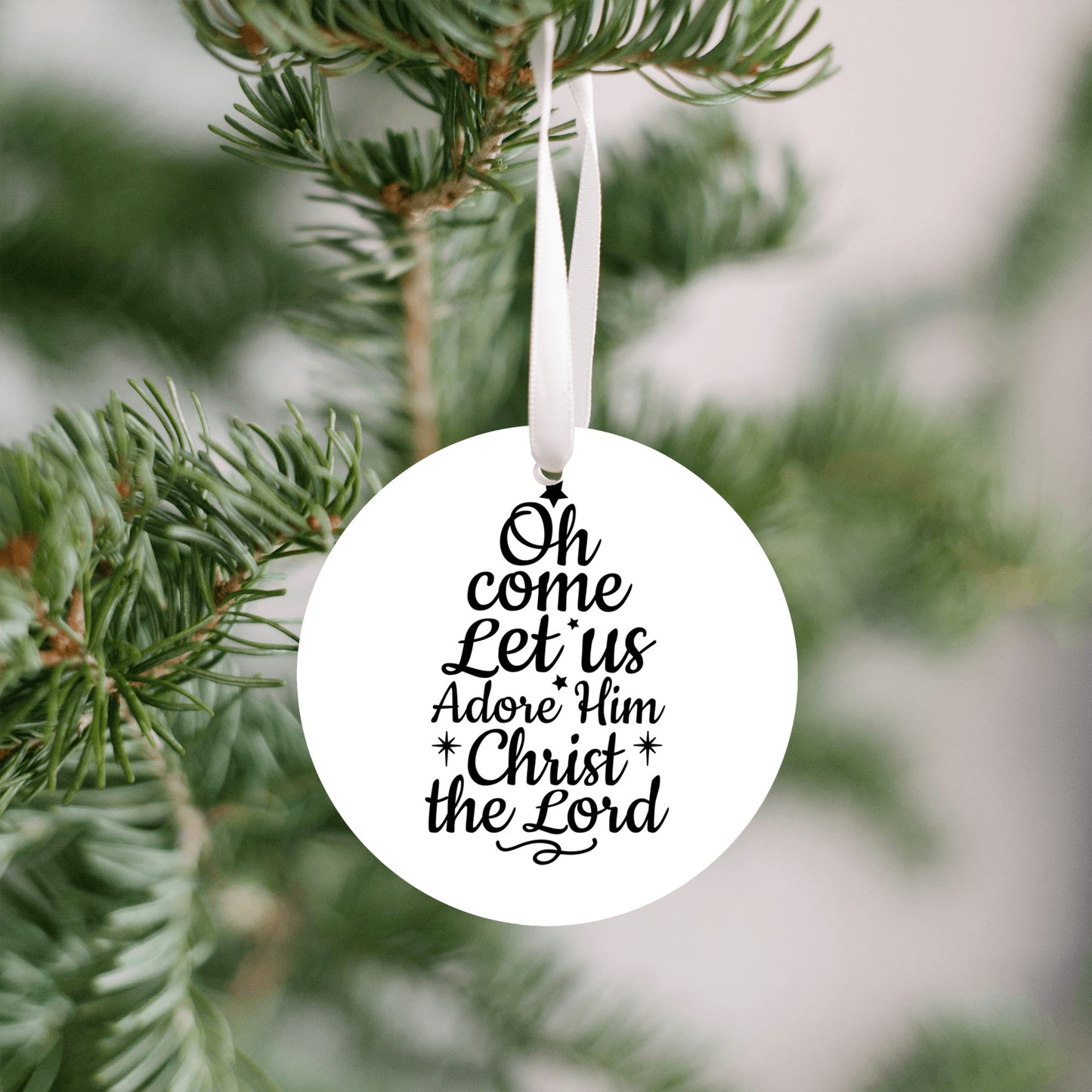 Oh Come Let Us Adore Him, Christmas Tree Ornament