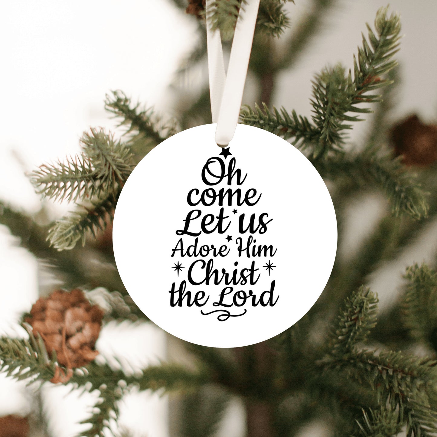 Oh Come Let Us Adore Him, Christmas Tree Ornament