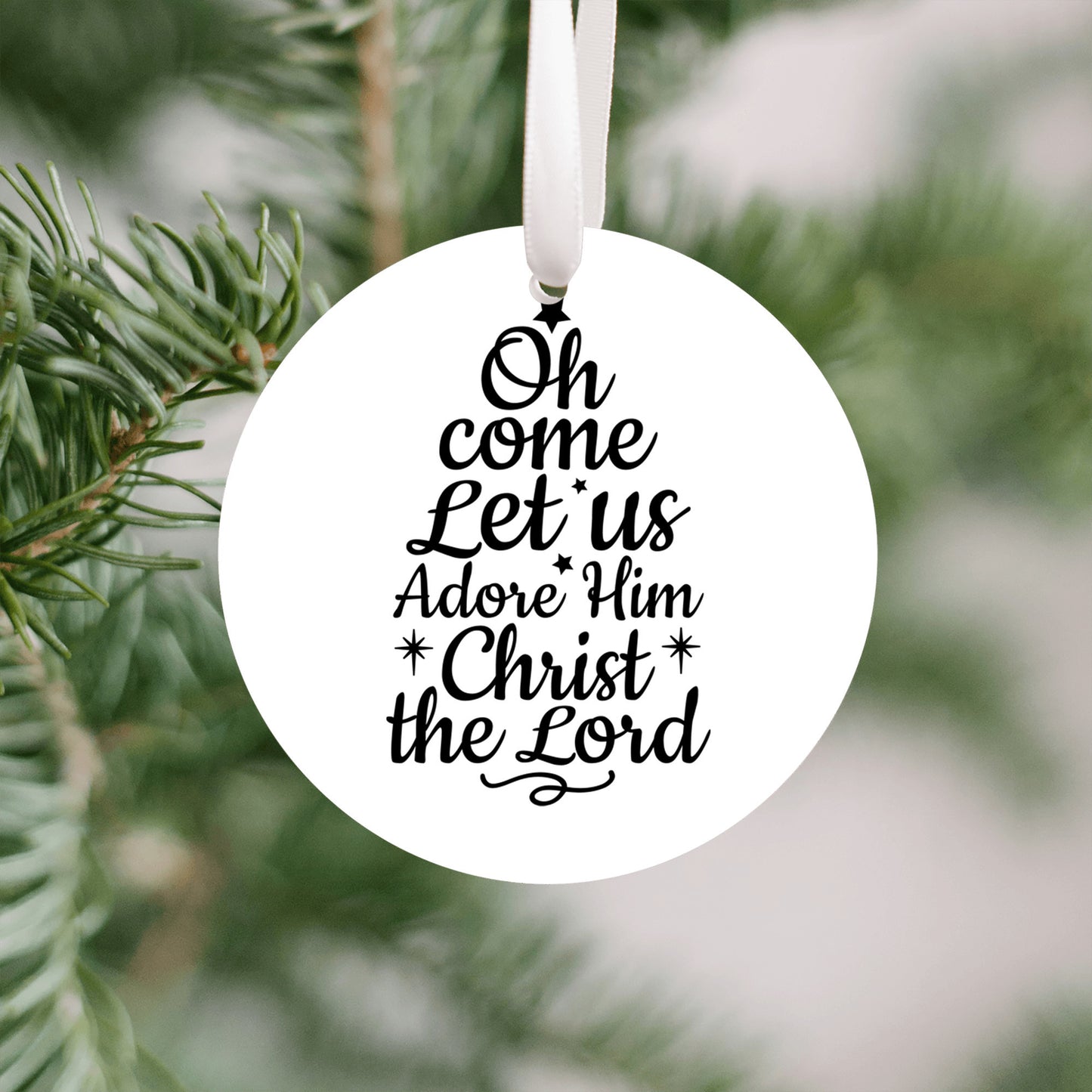 Oh Come Let Us Adore Him, Christmas Tree Ornament