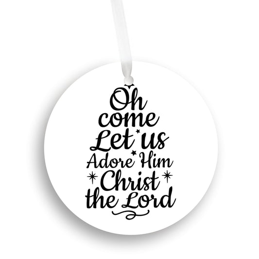 Oh Come Let Us Adore Him, Christmas Tree Ornament