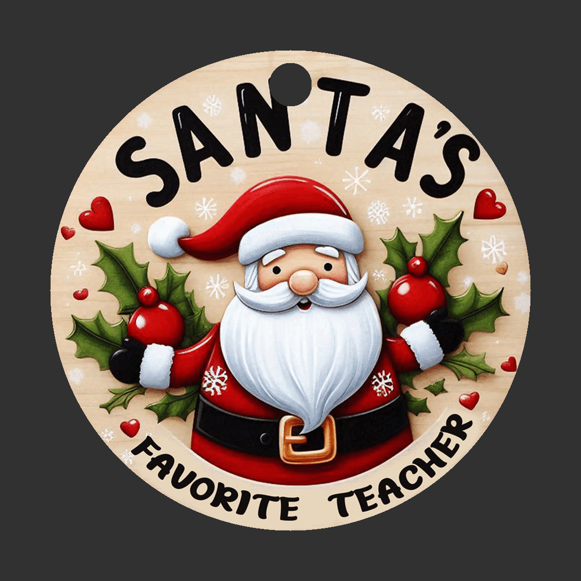 Teacher Ornament Christmas Gift, Santa's Favorite Teacher