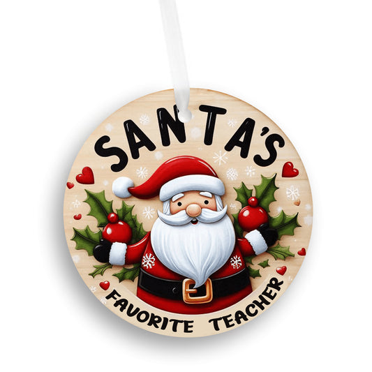 Teacher Ornament Christmas Gift, Santa's Favorite Teacher