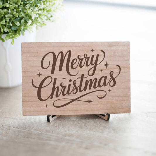 Merry Christmas Wooden Sign, Holiday Decor
