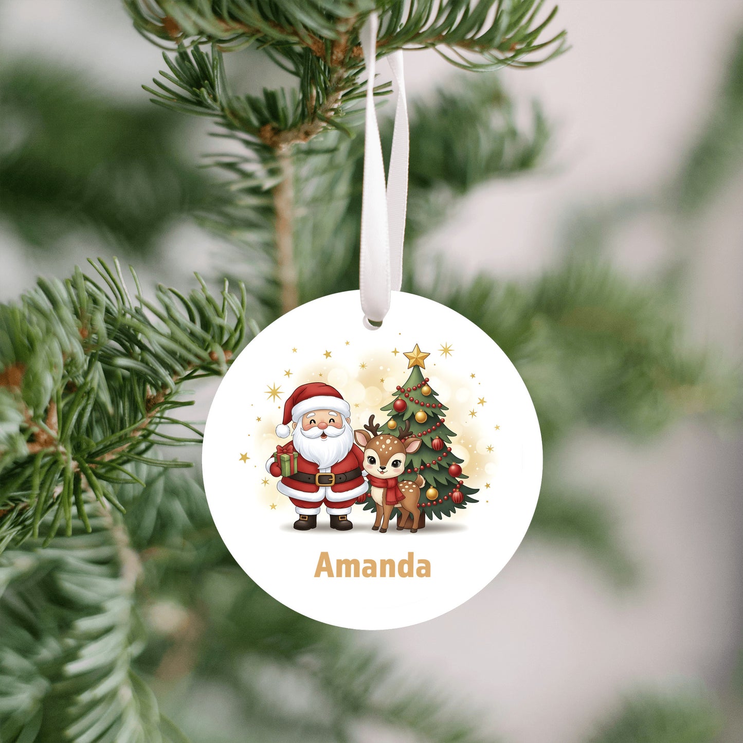 Name on Ornament, Santa Christmas Gift