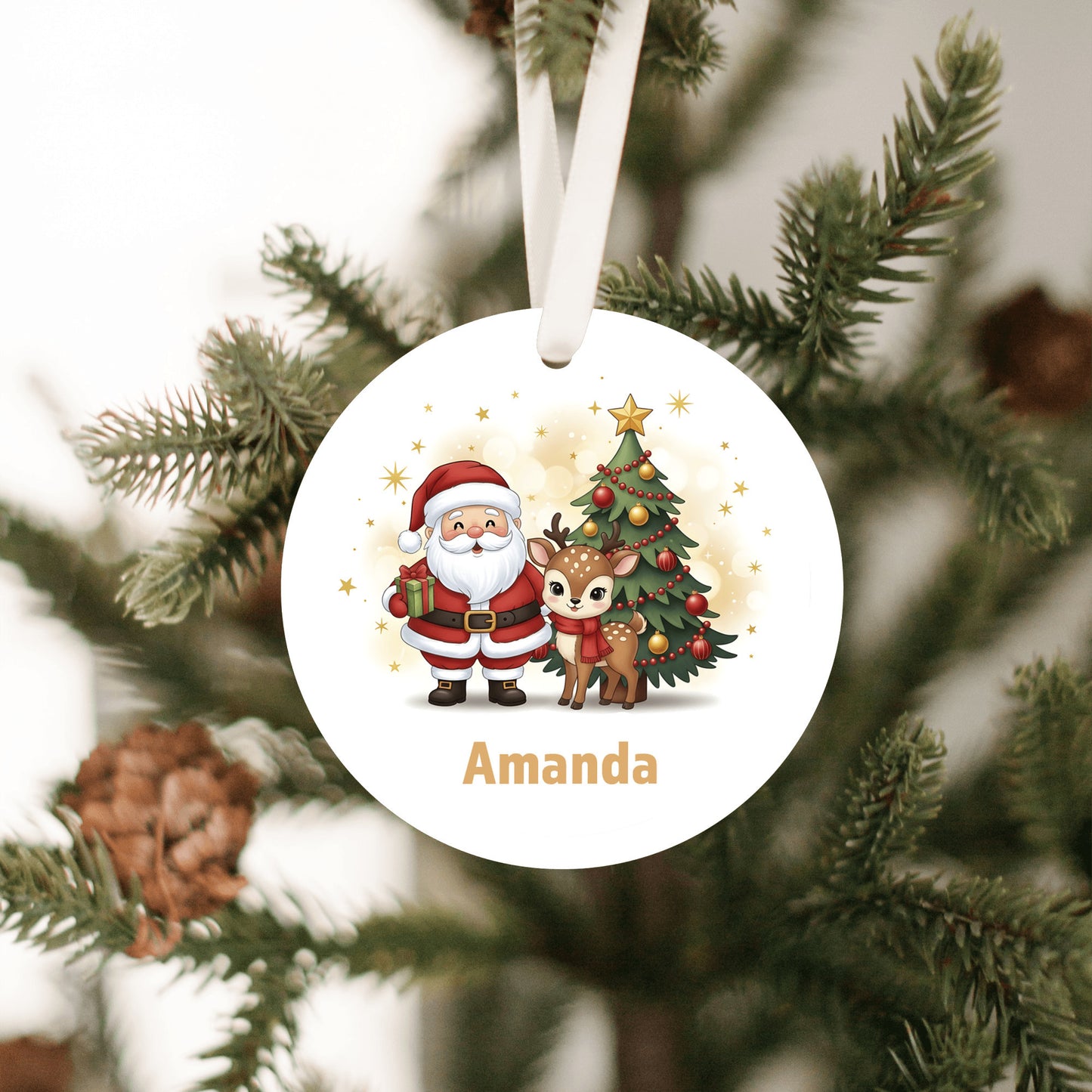 Name on Ornament, Santa Christmas Gift