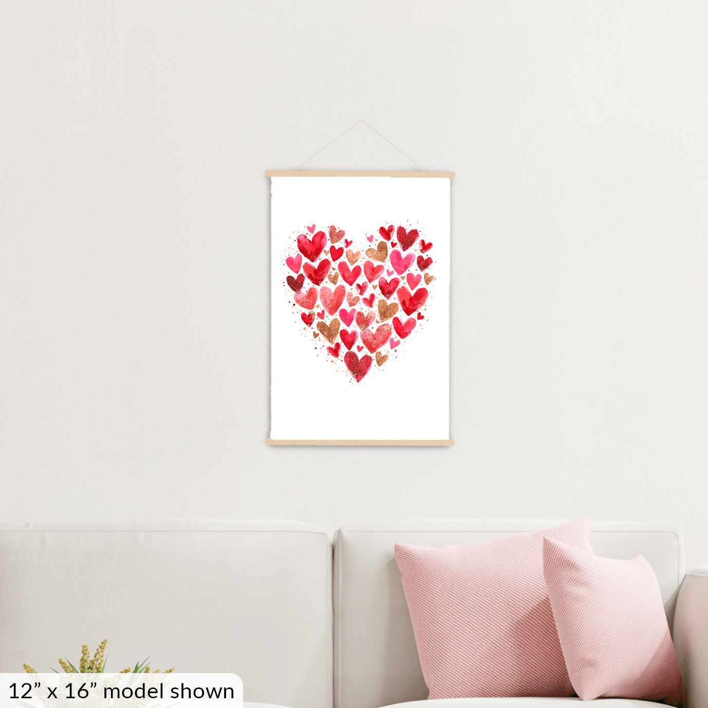 Valentine's Day Hanging Heart Canvas