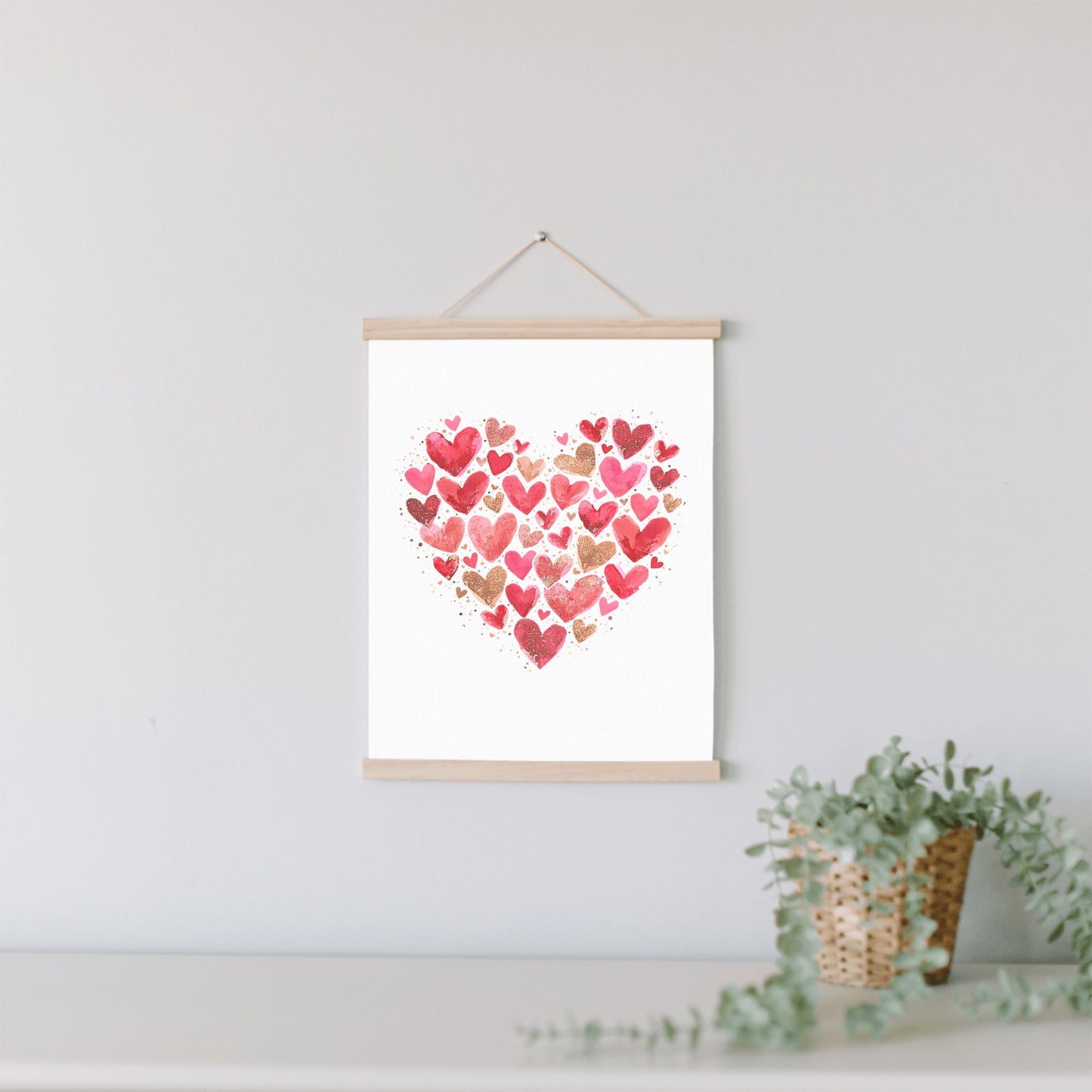 Valentine's Day Hanging Heart Canvas