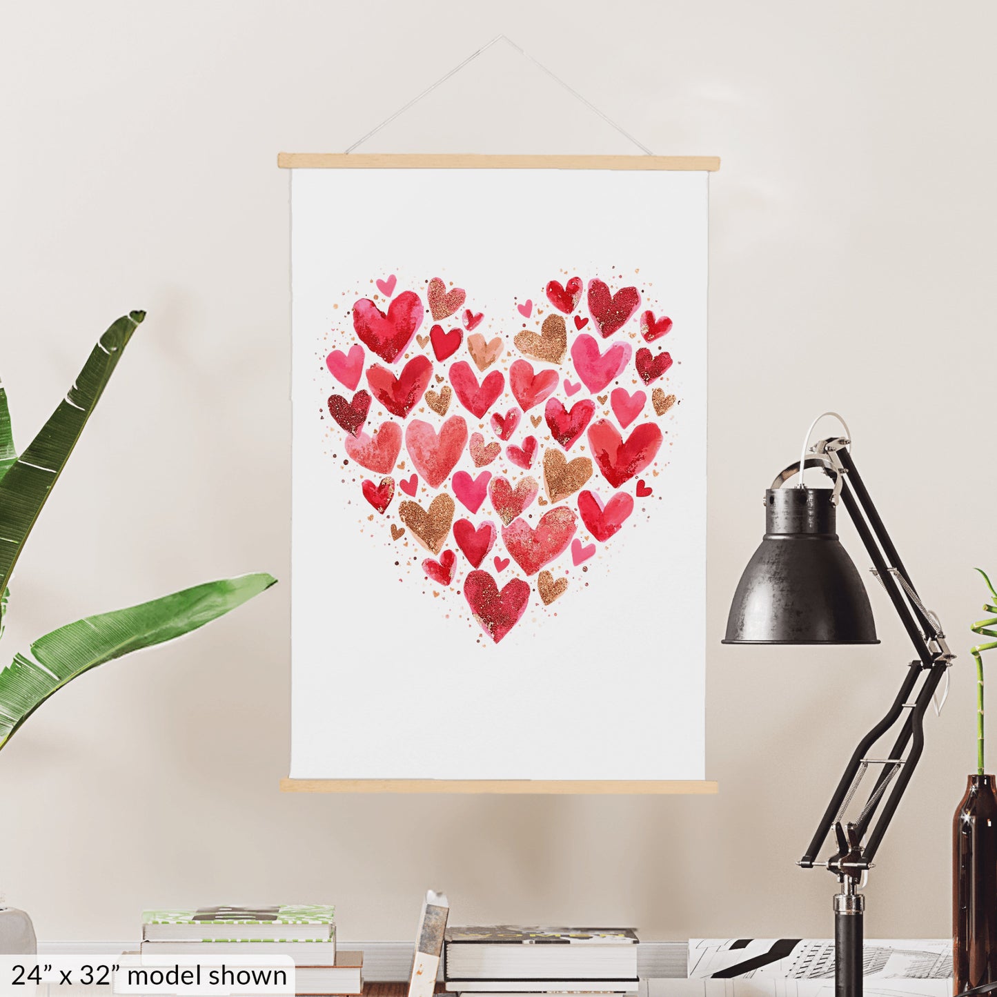 Valentine's Day Hanging Heart Canvas