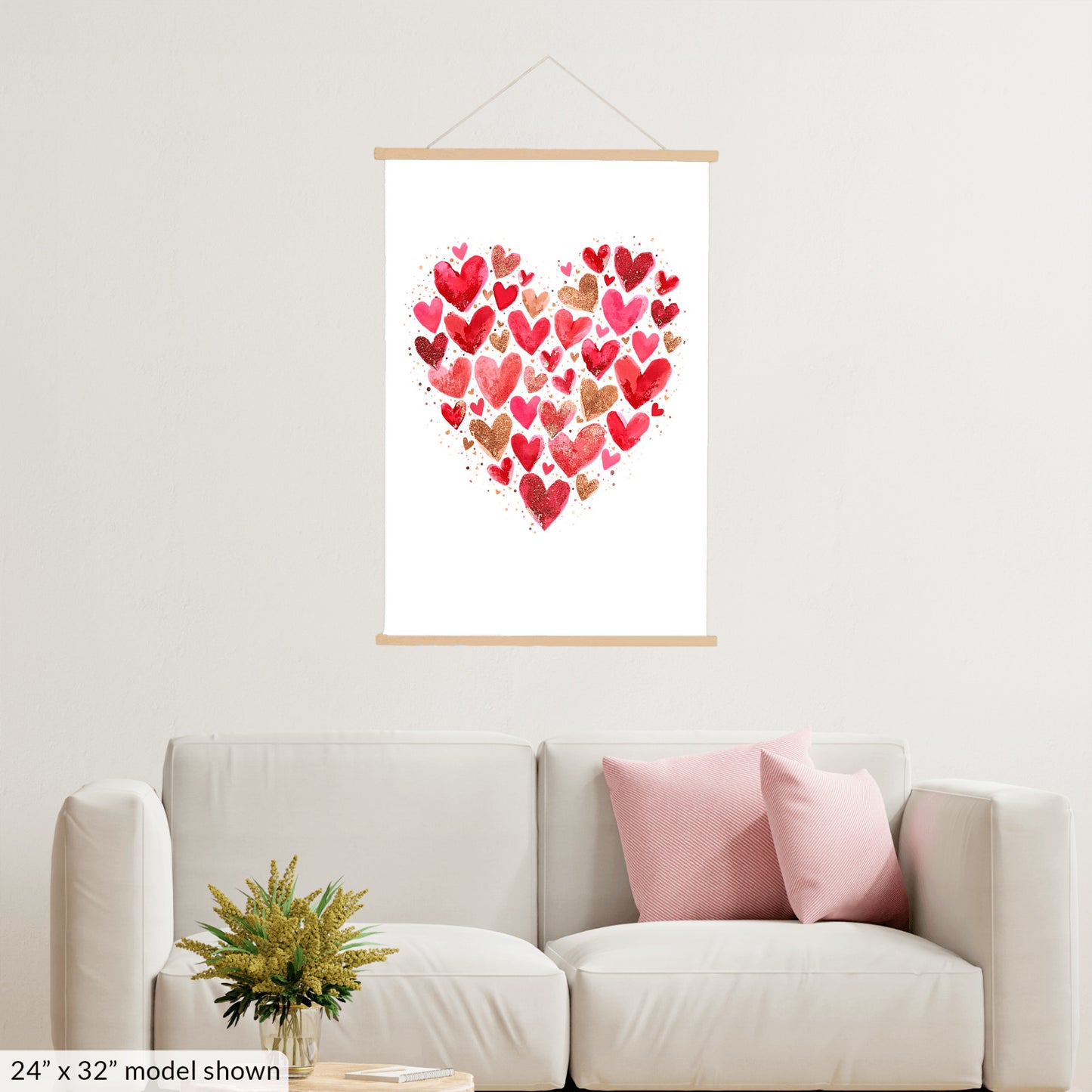 Valentine's Day Hanging Heart Canvas