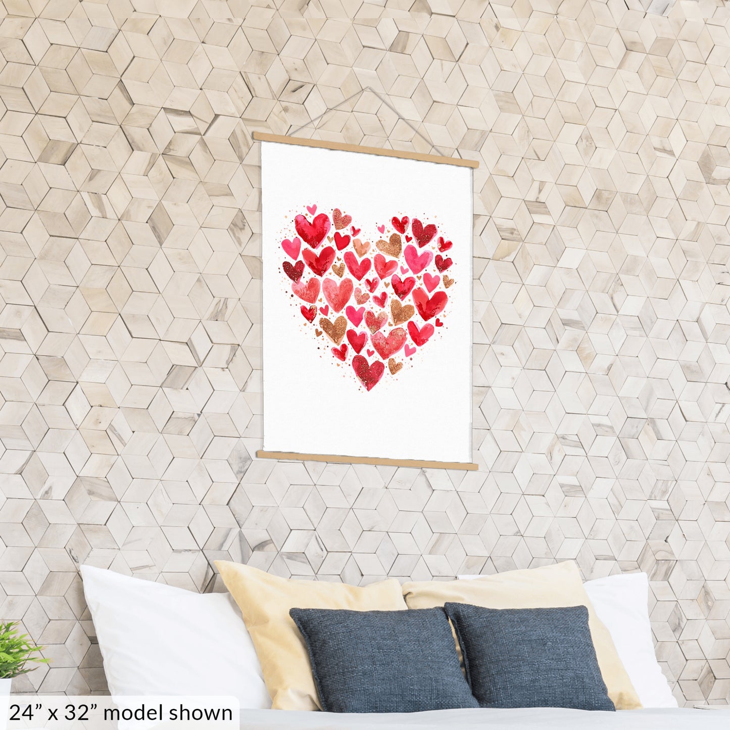 Valentine's Day Hanging Heart Canvas