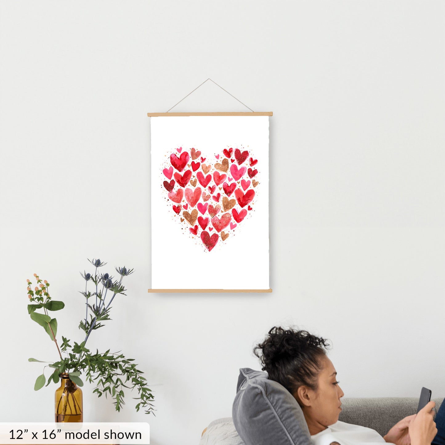 Valentine's Day Hanging Heart Canvas