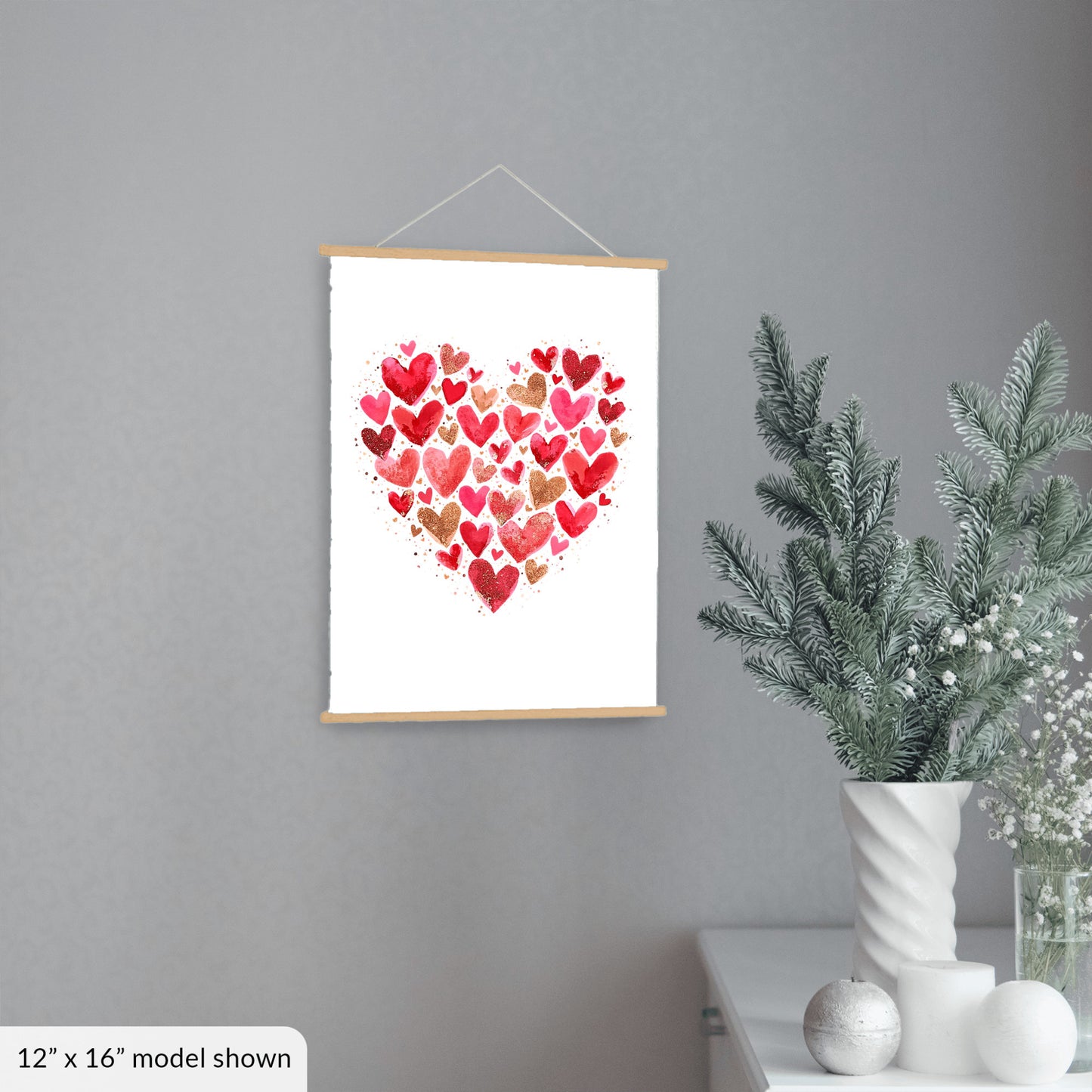 Valentine's Day Hanging Heart Canvas