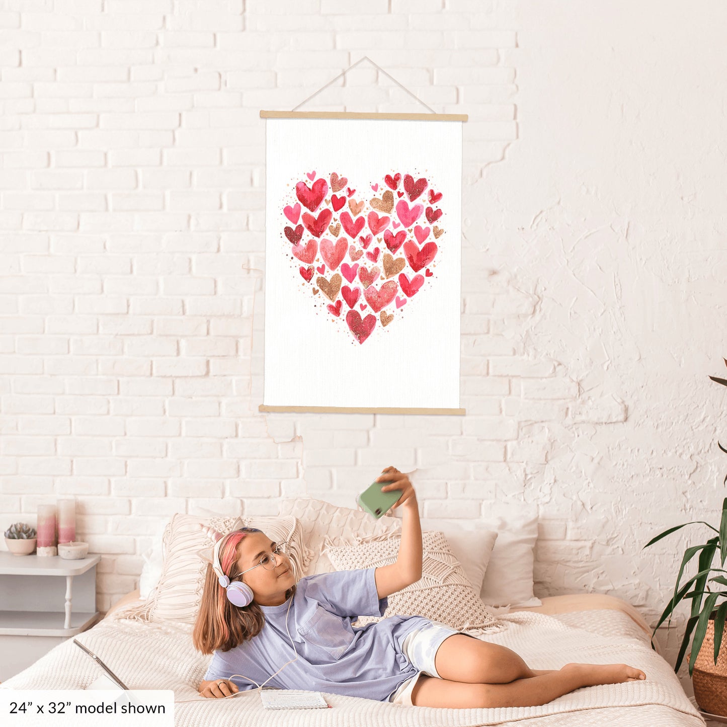 Valentine's Day Hanging Heart Canvas