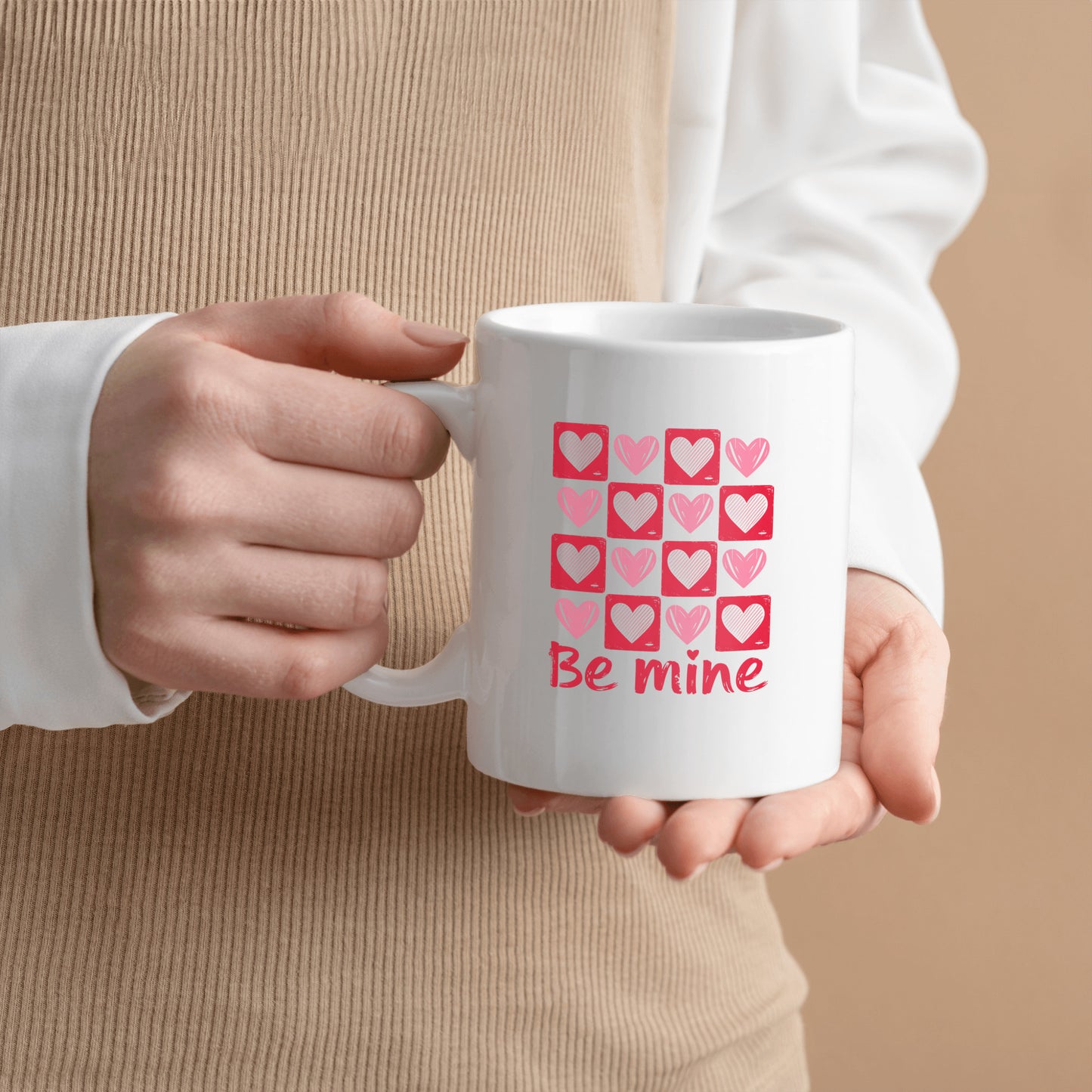 Valentine's Day Gift Mug, Be Mine Hearts Present