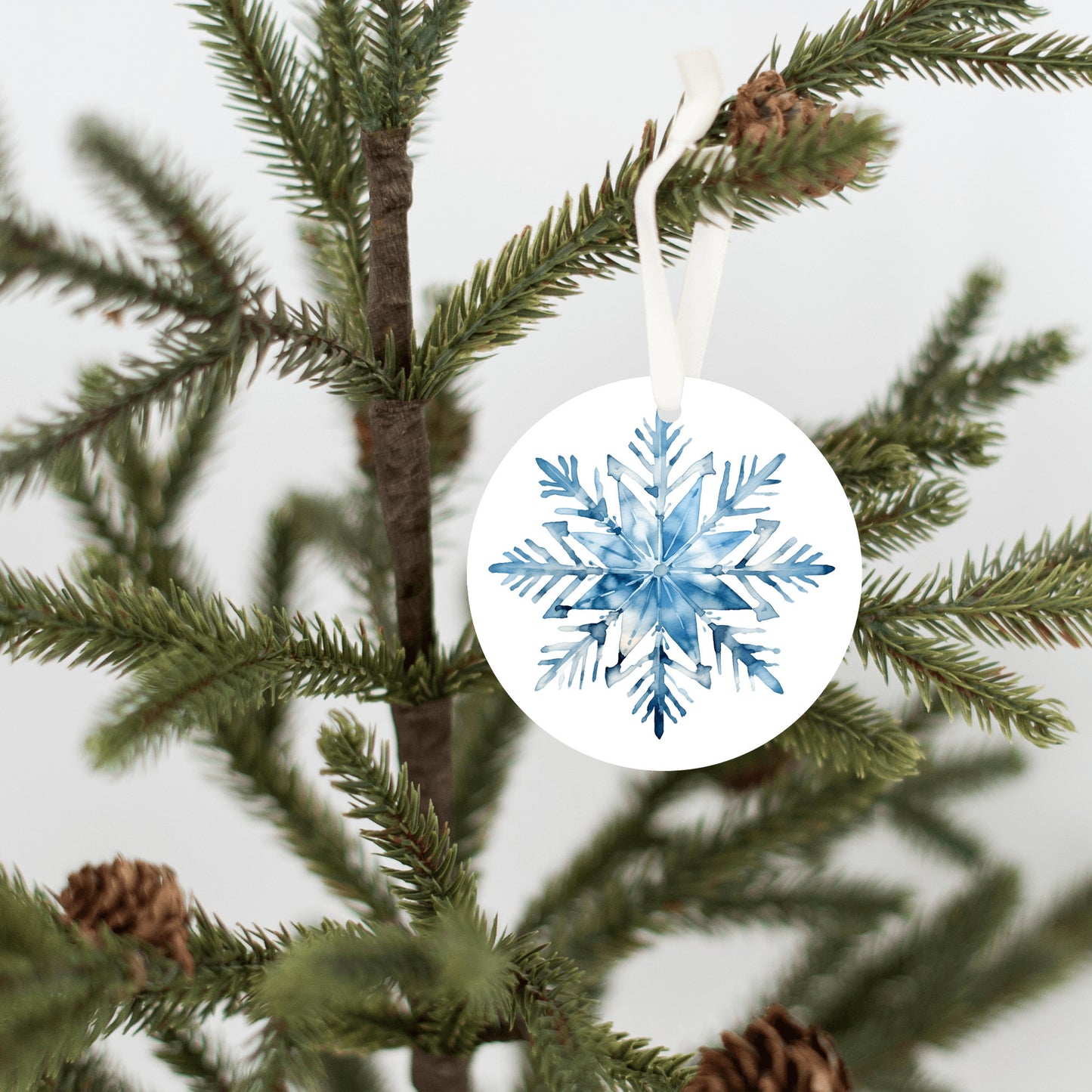 Snowflake Ornament, Blue Winter Christmas Tree Decor