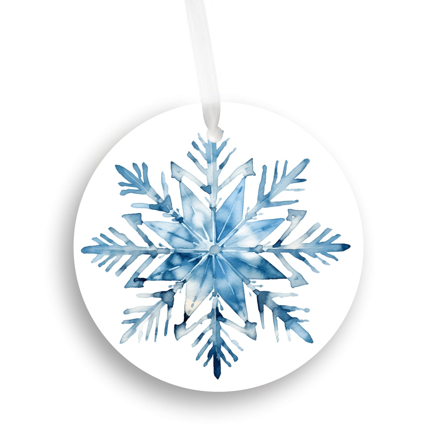 Snowflake Ornament, Blue Winter Christmas Tree Decor