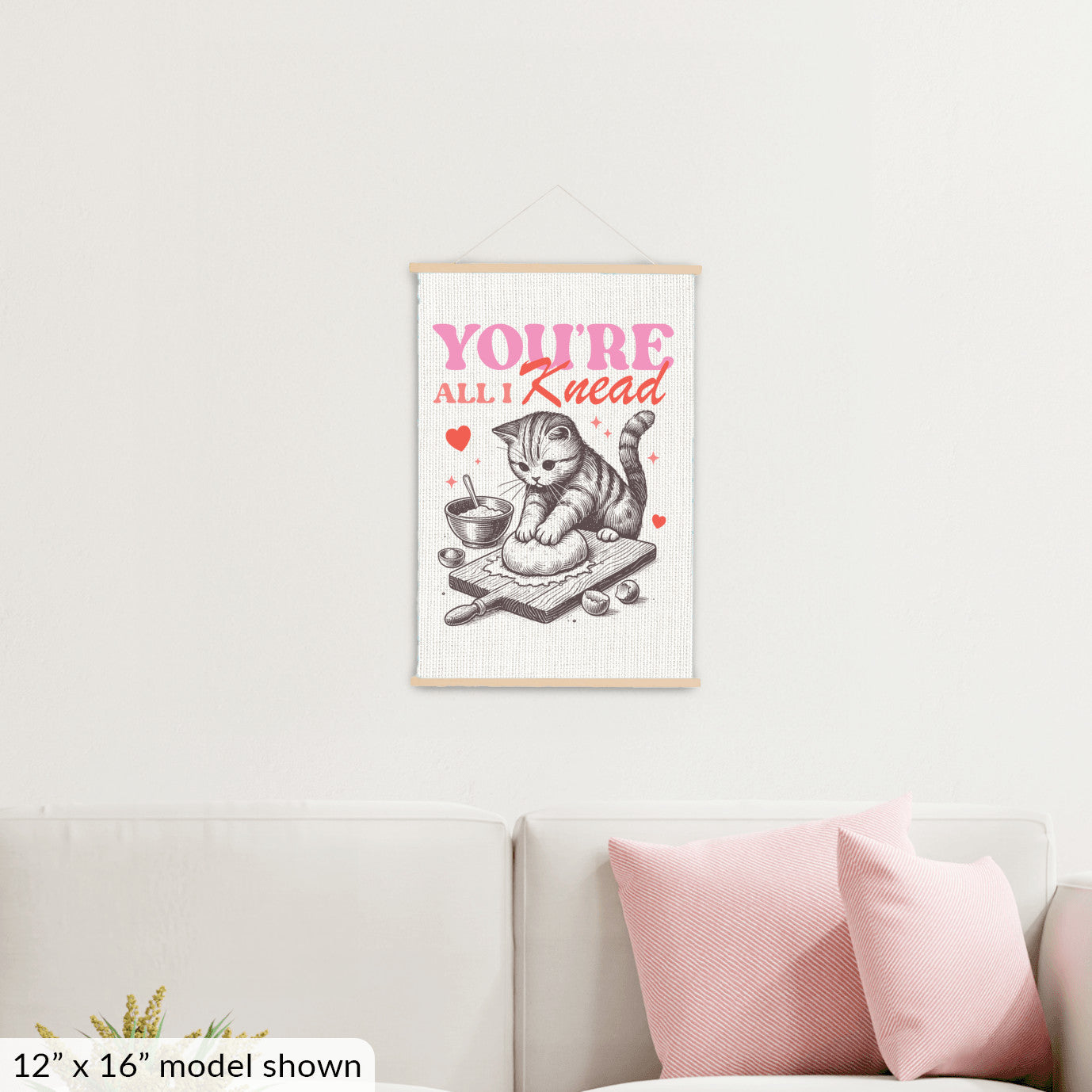 Valentine's Day Cat Art Canvas
