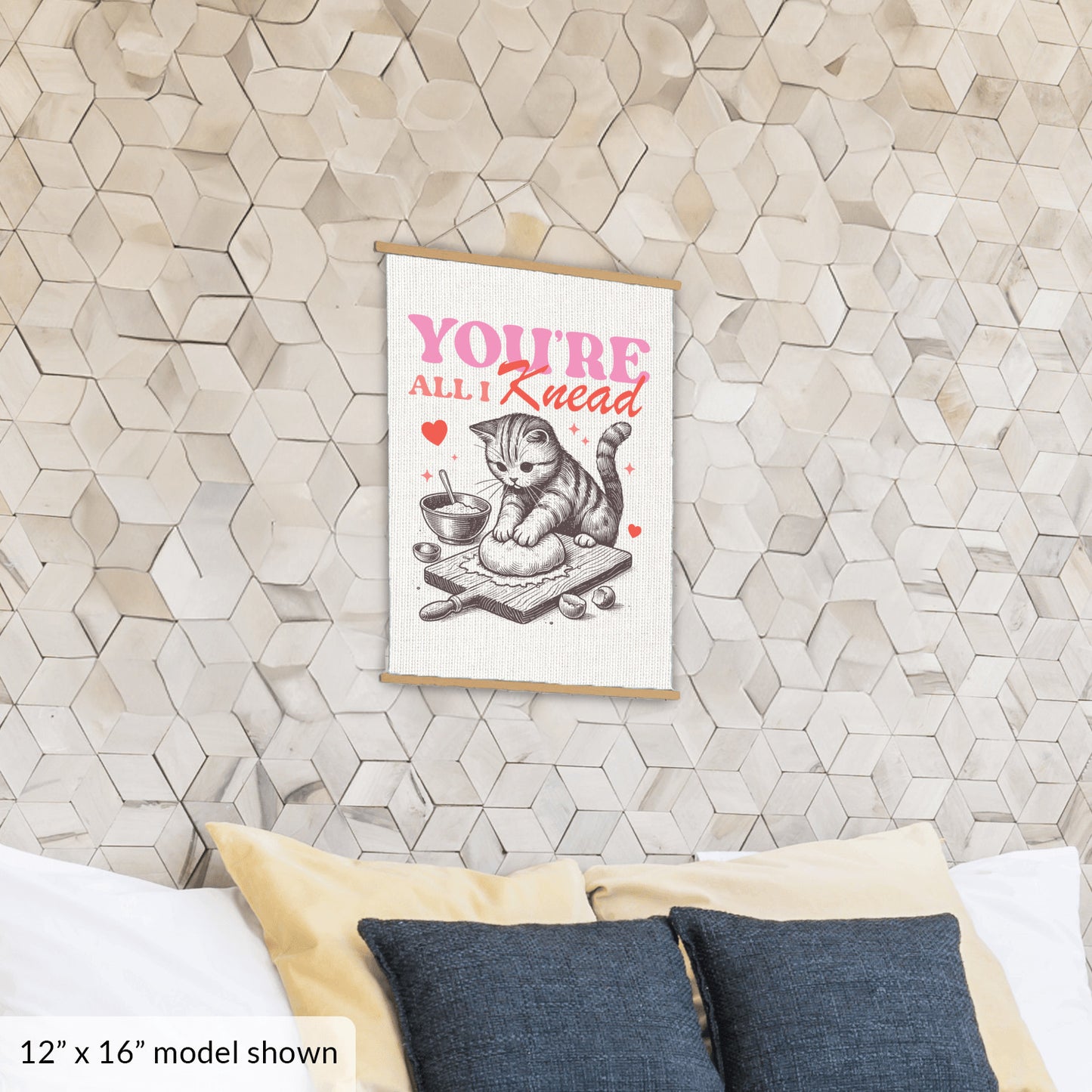 Valentine's Day Cat Art Canvas