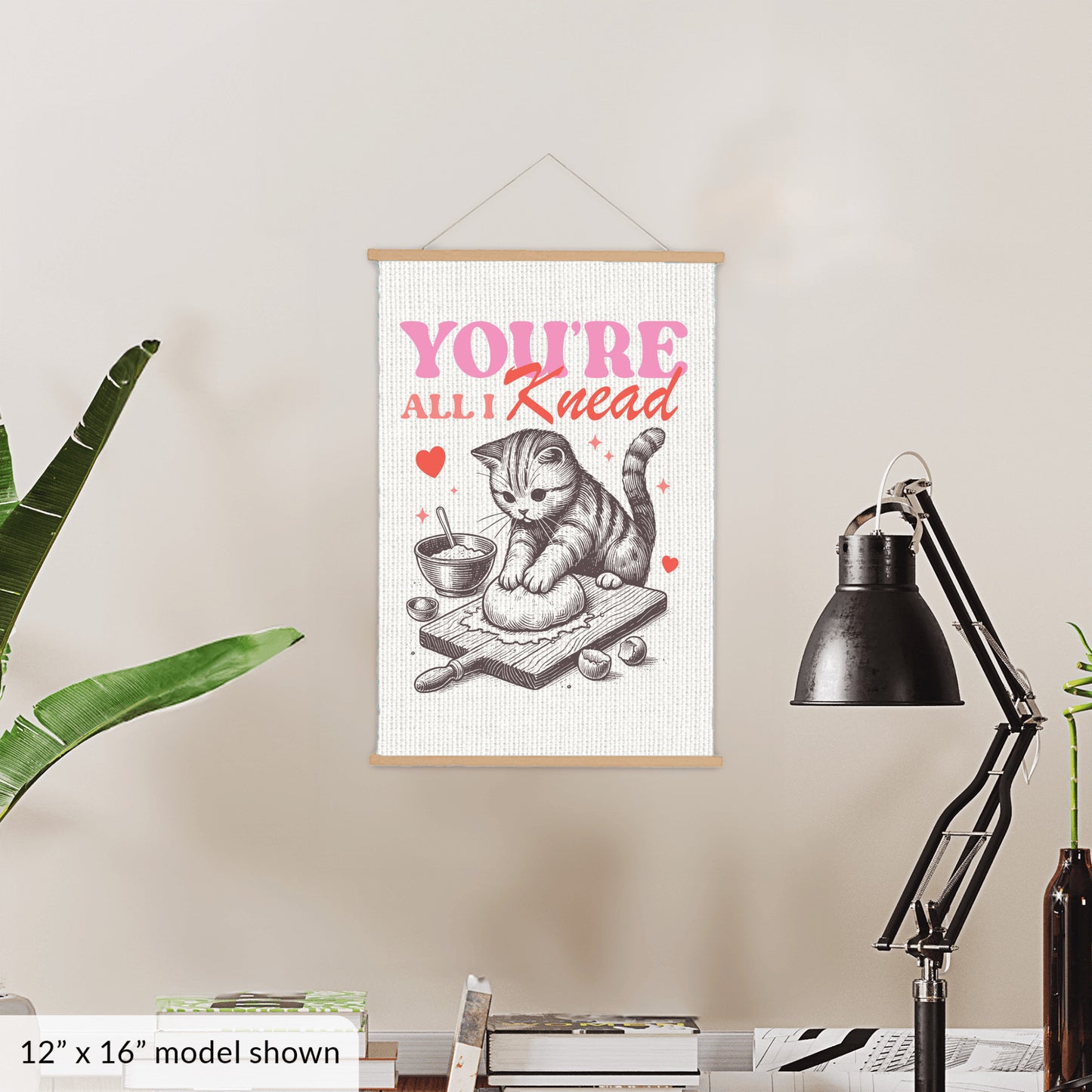 Valentine's Day Cat Art Canvas