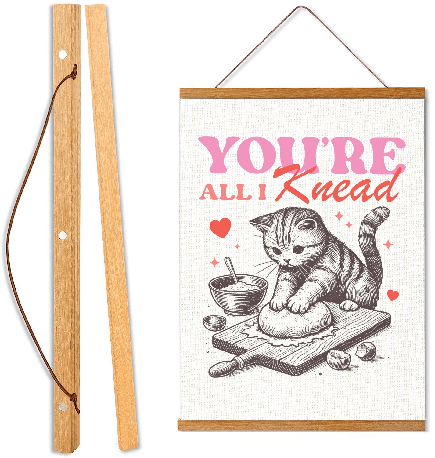 Valentine's Day Cat Art Canvas