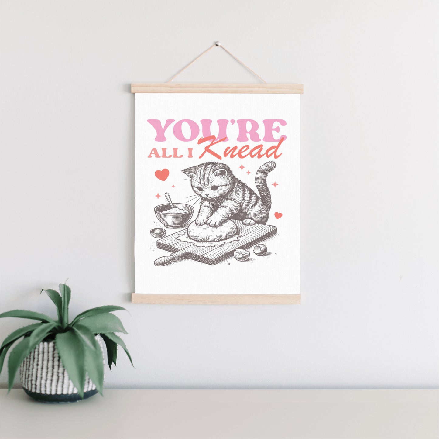 Valentine's Day Cat Art Canvas