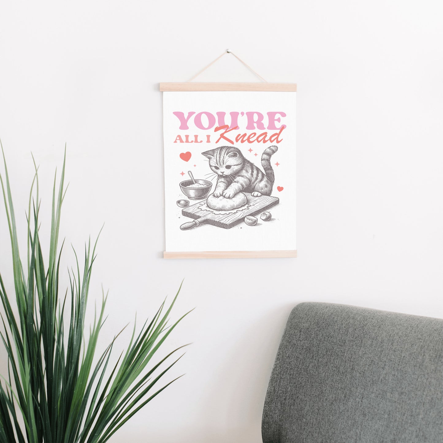 Valentine's Day Cat Art Canvas