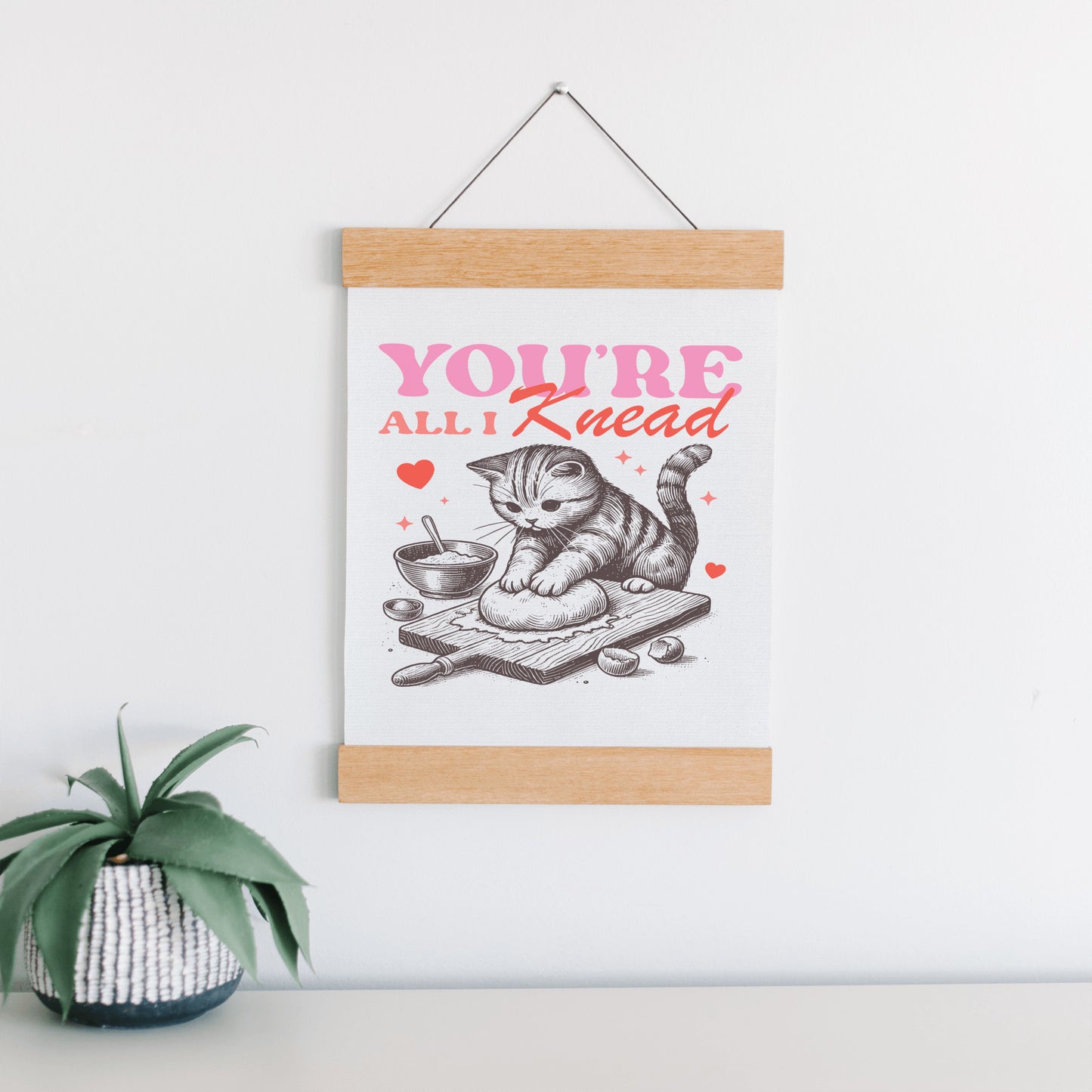 Valentine's Day Cat Art Canvas