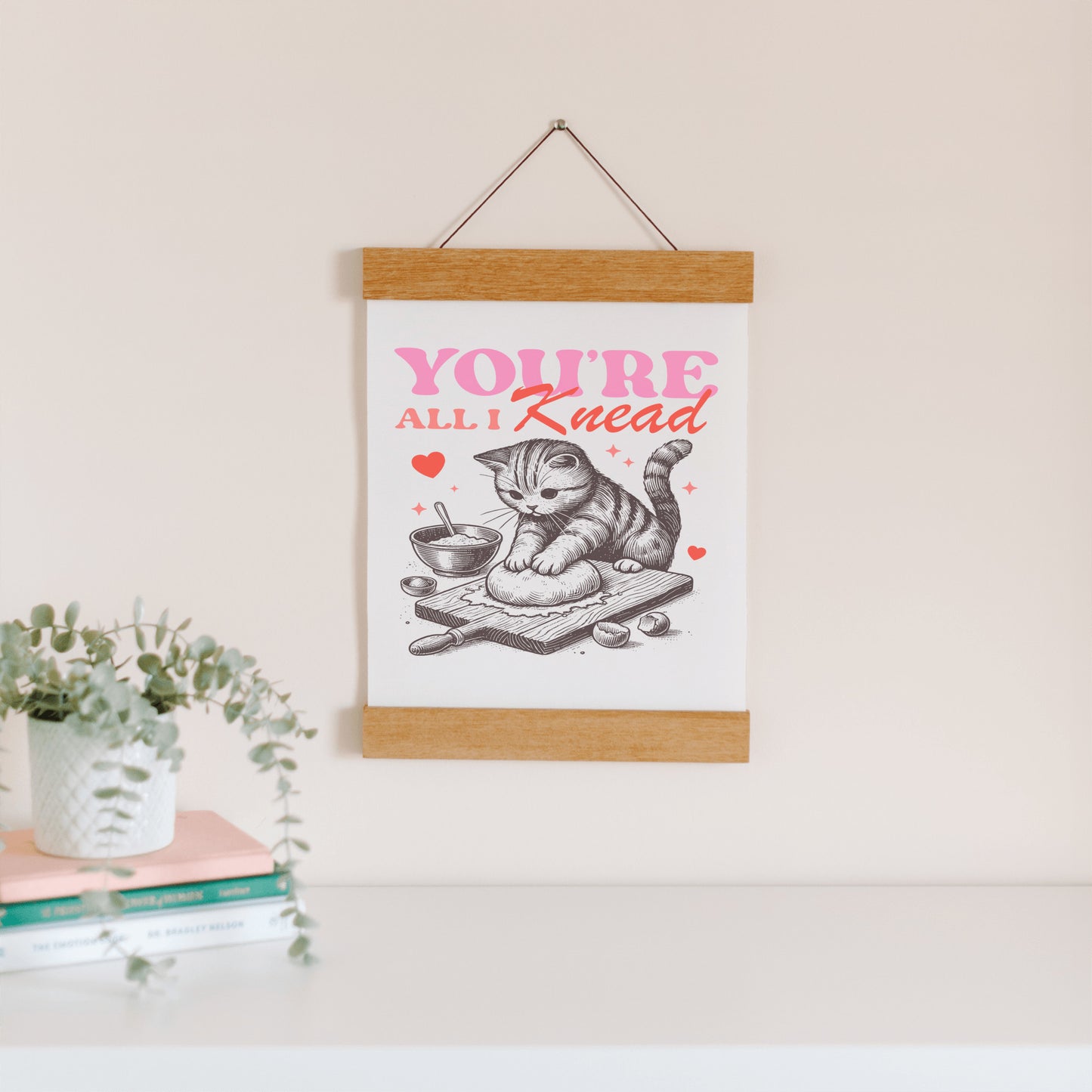 Valentine's Day Cat Art Canvas