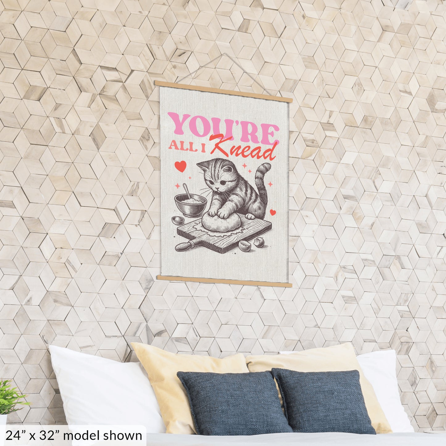 Valentine's Day Cat Art Canvas