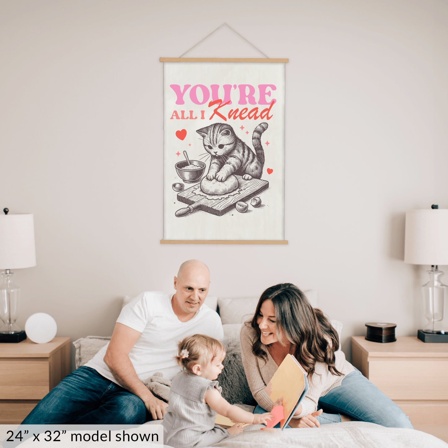 Valentine's Day Cat Art Canvas