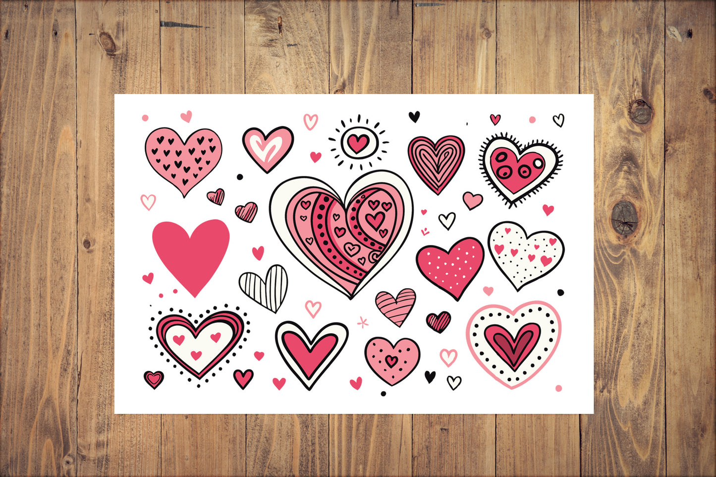 Valentine's Day Sign, Pink Red Hearts Decor