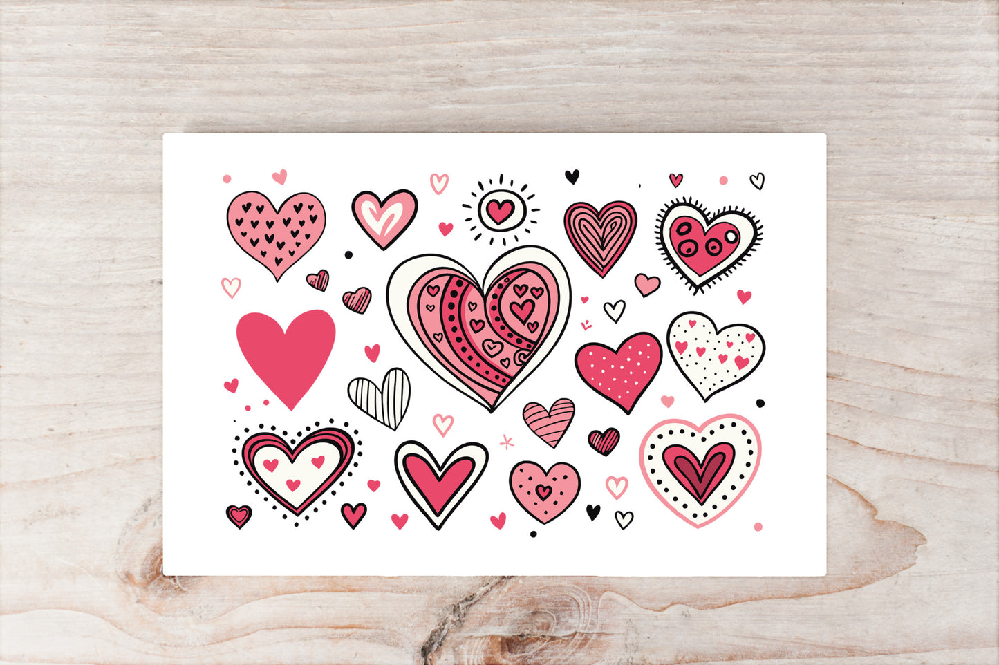 Valentine's Day Sign, Pink Red Hearts Decor